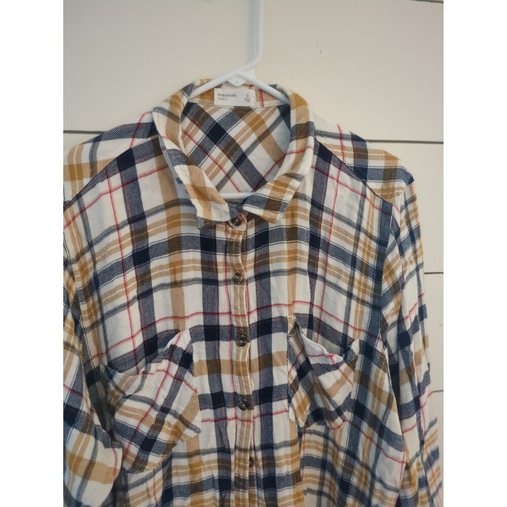 Mauricws gold plaid flannel shirt 3x fall winter outdoors layering